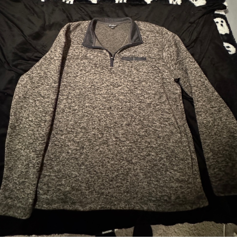 Eddie Bauer Gray Half-Zip Sweater